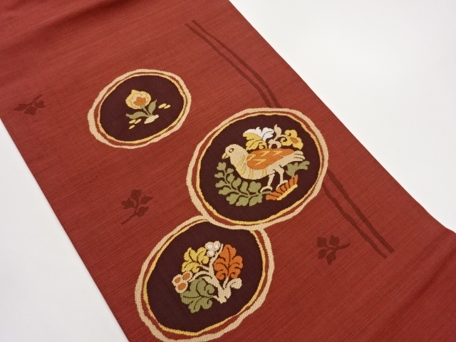 JAPANESE NAGOYA OBI / WOVEN BIRD